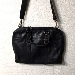 FOSSIL briefcase laptop carrier black leather